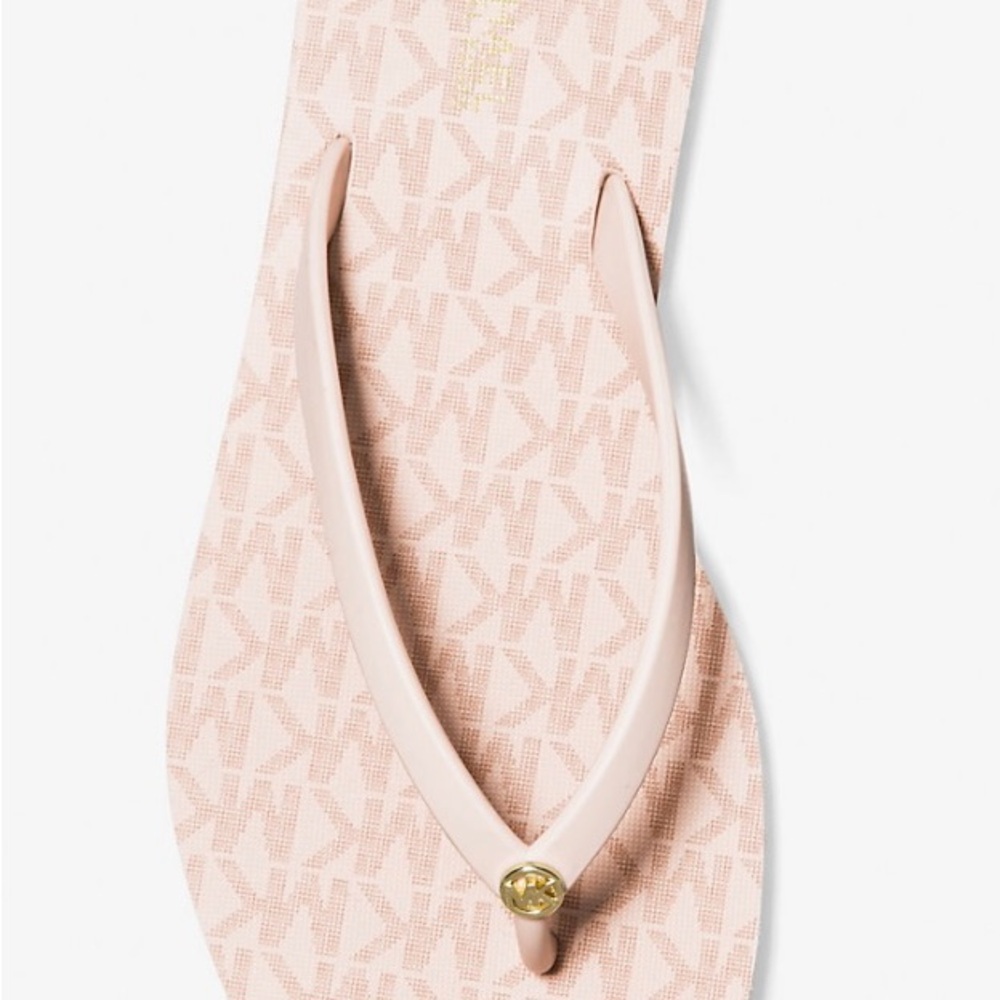 New Micheal Kors Pink Flip Flop with MK charm Womens size 9 - Picture 7 of 9